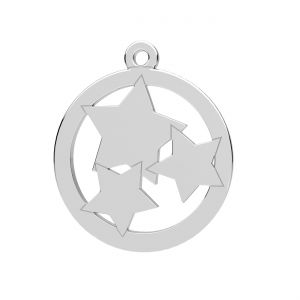 Přívěsek - hvězdy v kruhu*stříbrná AG 925*LK-0416 - 05 15x17 mm