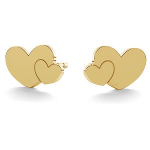Náušnice dvojité srdce zlato 14K LKZ-00702 KLS - 0,30 mm