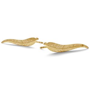Náušnice list zlato 14K LKZ-00791 KLS (L+P) - 0,30 mm
