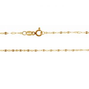 Zlatý řetízek se zámkem, vazba ankara, drcený plát*zlato AU 585*SG-FBL 030 45 cm