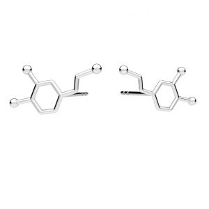 Dopamin chemický vzorec náušnice, stříbro 925, ODL-00462 KLS (L+P)