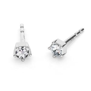 Náušnice se 2 mm krystaly Swarovski stříbrný, ODL-00467 KLS ver.2