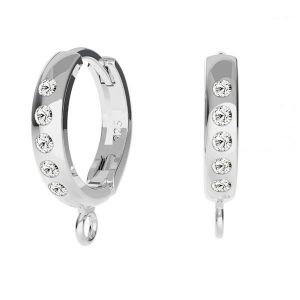 Francouzský patent s krystaly - kruhový typ poutko pro zavěšení*stříbro AG 925*OWS-00515 / ODL-00756 BZO 13,5x17 mm ver.2