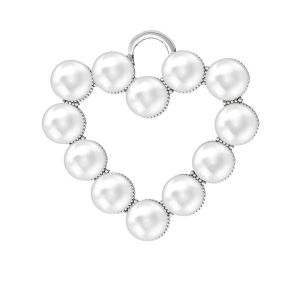 Srdeční přívěsek Swarovski pearls, ODL-00789 24x24,5 mm ver.2