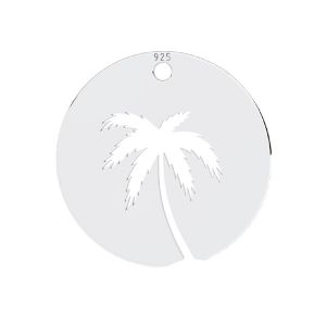 Přívěsek - Ažurová palma - Kulatý plíšek *stříbro 925, LKM-3053 - 0,50 15x15 mm