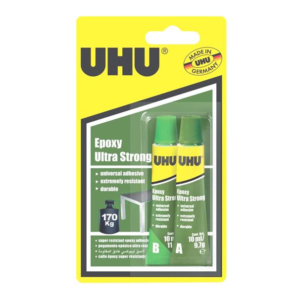 Lepidlo pruhledné, UHU Epoxy Ultra Strong 20 ml*GLUE 10