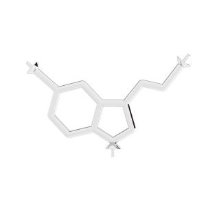 Serotonin chemický vzorec přívěsek, stříbro 925, ODL-00742 13,5x29 mm