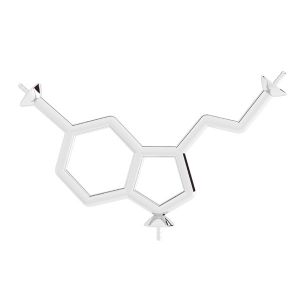 Serotonin chemický vzorec přívěsek, stříbro 925, ODL-00742 13,5x29 mm