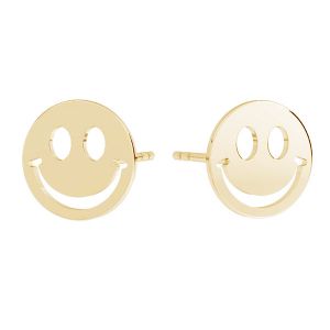 Usměj se emotikon náušnice, zlato 14K, KLS LKZ14K-50129 10x10 mm - 0,30 mm