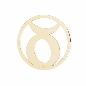 Přívěsek - býk znamení zvěrokruhu, zlato 14K, LKZ14K-50181 - 0,30 12x12 mm