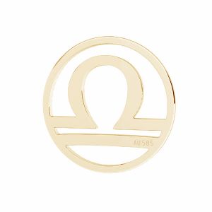 Přívěsek - váhy znamení zvěrokruhu, zlato 14K, LKZ14K-50189 - 0,30 12x12 mm