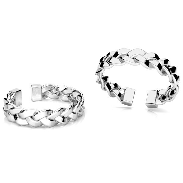 Prsten stříbrny, stříbro 925, U-RING ODL-01047 4,4x20,5 mm