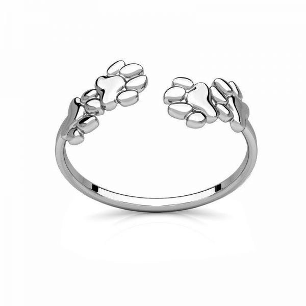Prsten psí tlapka stříbrny, stříbro 925, U-RING ODL-01135 5,2x18,3 mm