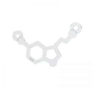 Serotonin chemický vzorec přívěsek, stříbro 925, LKM-3247 11,1x17,9 mm