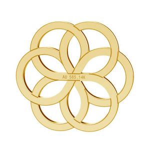 Květina ružice privesek, zlato 14K, LKZ14K-50248 - 0,30 10x10 mm