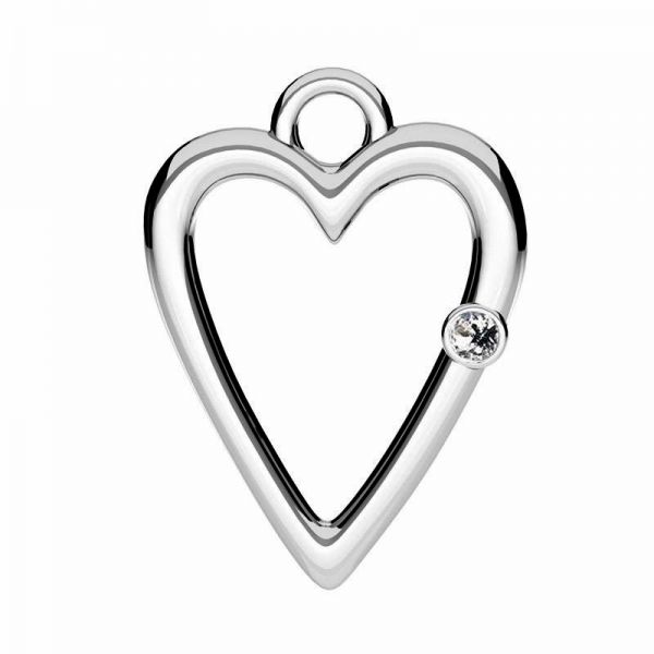 Křišťálový přívěsek srdce*stříbro 925, ODL-01097 6,4x10 mm ver.2