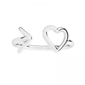 Prsten srdce stříbrny, stříbro 925, U-RING ODL-01137 7,5x18,3 mm
