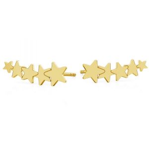 Hvezda náušnice, zlato 14K, KLS LKZ14K-50247 - 0,30 7x14,5 mm