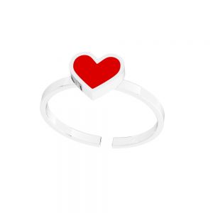 Prsten srdce, barevná pryskyřice*stříbrný 925*U-RING ODL-01117 6,5x20 mm ver.2