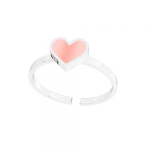 Prsten srdce, barevná pryskyřice*stříbrný 925*U-RING ODL-01117 6,5x20 mm ver.3
