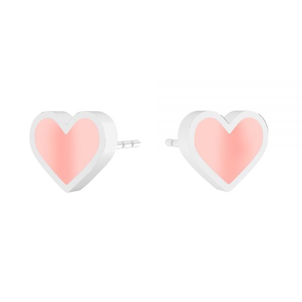 Náušnice srdce, barevná pryskyřice*stříbrný 925*KLS ODL-01117 6,7x15 mm ver.3