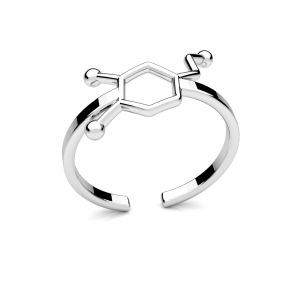 Dopamin chemický vzorec kroužek, stříbro 925, U-RING ODL-00613 10,5x16 mm