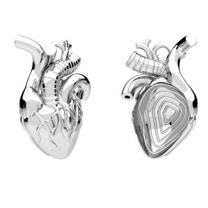 Přívěsek - anatomické lité srdce*stříbro 925*ODL-01294 15,6x24 mm