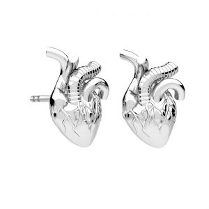 Náušnice - anatomické lité srdce*stříbro 925*KLS ODL-01295 8x12,5 mm