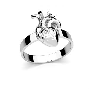 Prsten - anatomické lité srdce*stříbro 925*ODL-01302 8x12 mm R-13