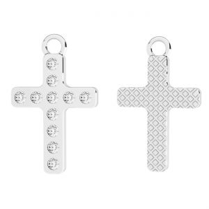 Kříž s krystaly, stříbra 925, OWS-00244 ver.2 12,3x20 mm