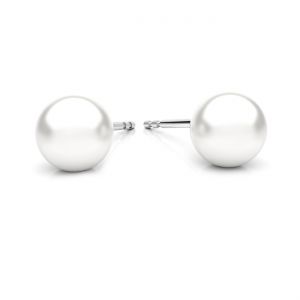 Náušnice - perla 6 mm, stříbro 925, KLS-39 6x18,5 mm