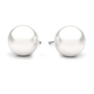 Náušnice - perla 10 mm, stříbro 925, KLS-41 10x21,4 mm