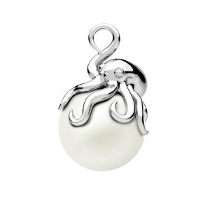 Přívěšek chobotnice s perlou, stříbro 925, OWS-00619 8,6x9,3 mm ver.2