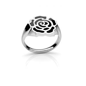 Prsten ruže, černá pryskyřice*stříbro 925*OWS-00311 2,3x13,4 mm R-15 ver.3