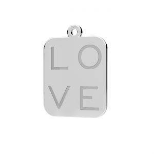 Obdélníkový přívěsek - nápis LOVE*stříbrná 925*LKM-3354 - 0,50 12,5x17 mm