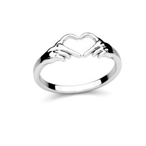 Srdce ruce prsten, stříbrny 925, RING OWS-00661 1,9x6 mm R-13