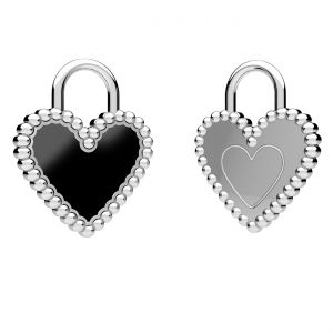 Náhrdelník - srdce, černá pryskyřice*stříbro AG 925*CON-1 ODL-01499 15,5x19,6 mm ver. 2