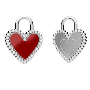 Náhrdelník - srdce, červená pryskyřice*stříbro AG 925*CON-1 ODL-01499 15,5x19,6 mm ver. 3