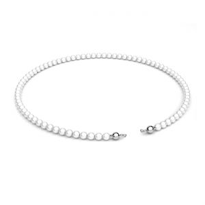 Základ náhrdelníku s 84 perlami z mušle Gavbari 4mm*stříbrná AG 925*EL 52 4x350 mm