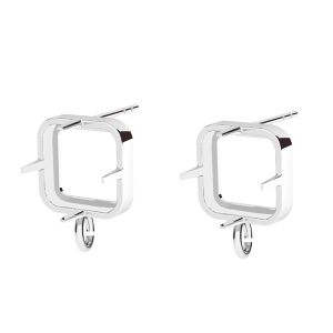 Náušnice na puzetu - čtvercové osazení pro kameny GAVBARI OCEANCUT*stříbro AG 925*CON-1 KLS ODL-01011 10,8x10,8 mm