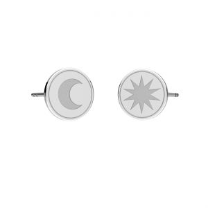 Kulaté náušnice měsíc a hvězda*stříbro AG 925*KLS LK-3356/3357 - 0,50 9x9 mm L+P