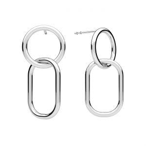 Půlkruhová dvakrát zatočená náušnice s kuličkami*stříbro AG 925*KLS OWS-00916 13x27 mm
