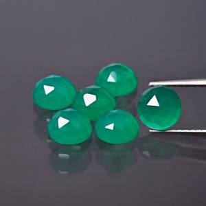 Kulatý kámen, růžový brus - Zelený achát 4 MM