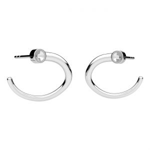 Náušnice pecková - zatočená, osazení pro kameny 2,5mm*stříbrná AG 925*KLS OWS-01034 15x16 mm L+P