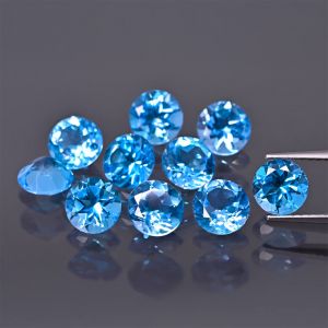 Kulatý kámen, kužel - topaz Swiss Blue 2 MM