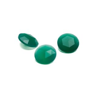 Kulatý kámen, kuželový brus - Tmavě zelený jadeit 12 MM