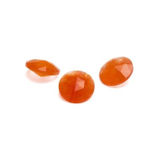 Kulatý kámen, kuželový brus - Oranžový jadeit 12 MM