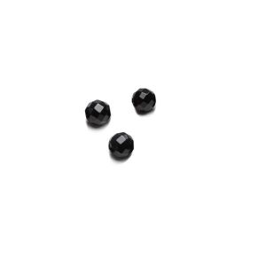 Fasetovaná kulička - Černý spinel 2 MM, s průchozím otvorem