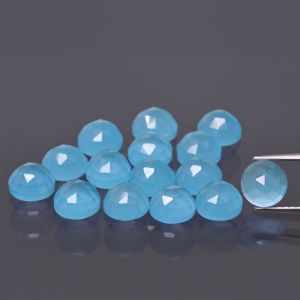Kulatý kámen, růžový brus - Modrý achát 4 MM