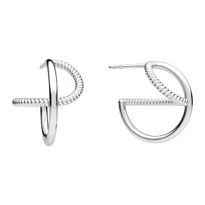 Náušnice pecková - zatočená, osazení pro kameny 2,5mm*stříbrná AG 925*KLS OWS-01179 13x15,9 mm L+P